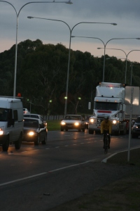 Morning traffic in Adelaide